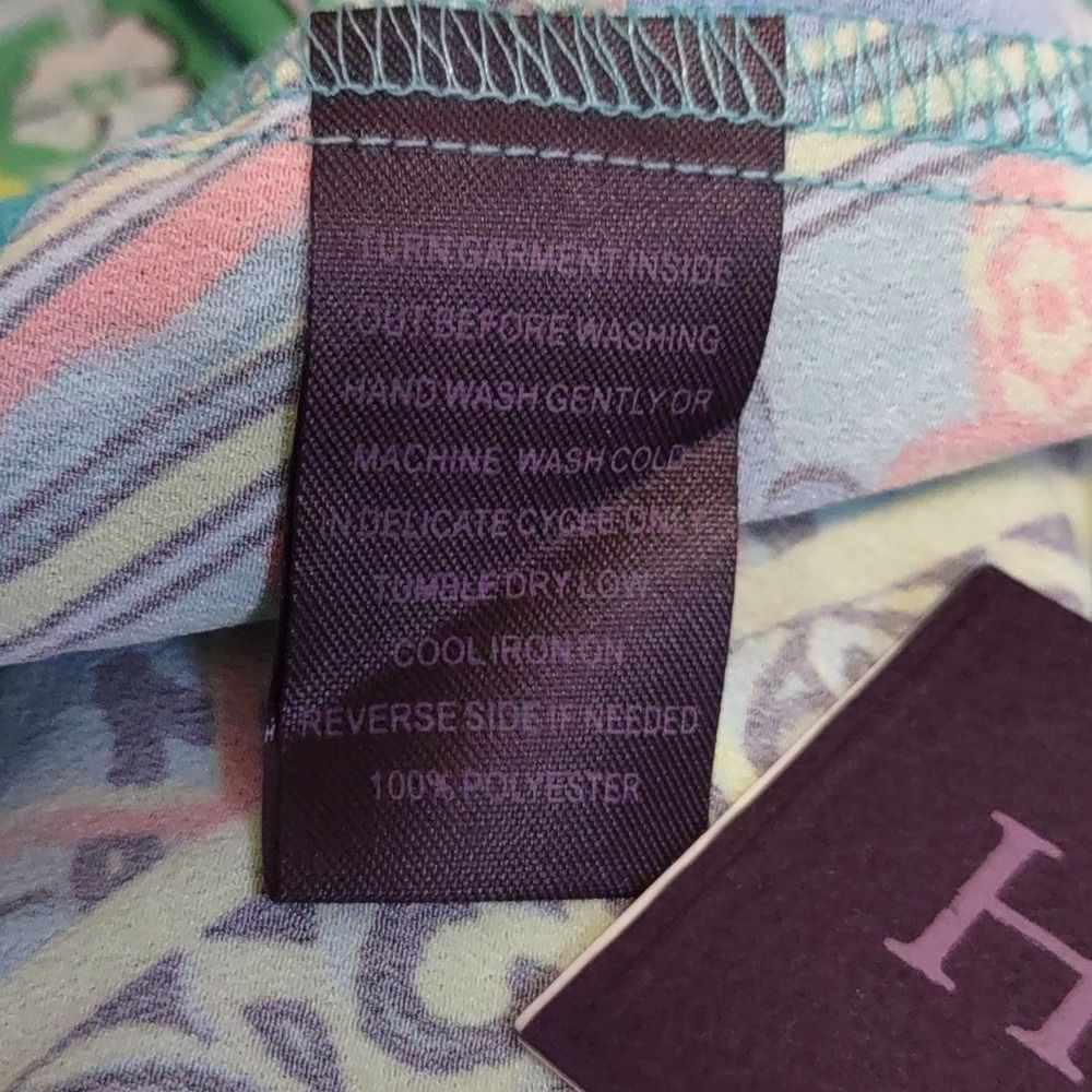 Hale Bob Mandala Paisley Belted Shift Dress in Teal Small $290 - Picture 9 of 10